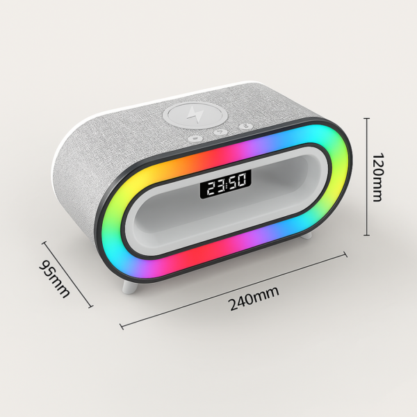 MDHL – Réveil LED avec Haut-Parleur Bluetooth 20W & Chargeur Qi – Image 6