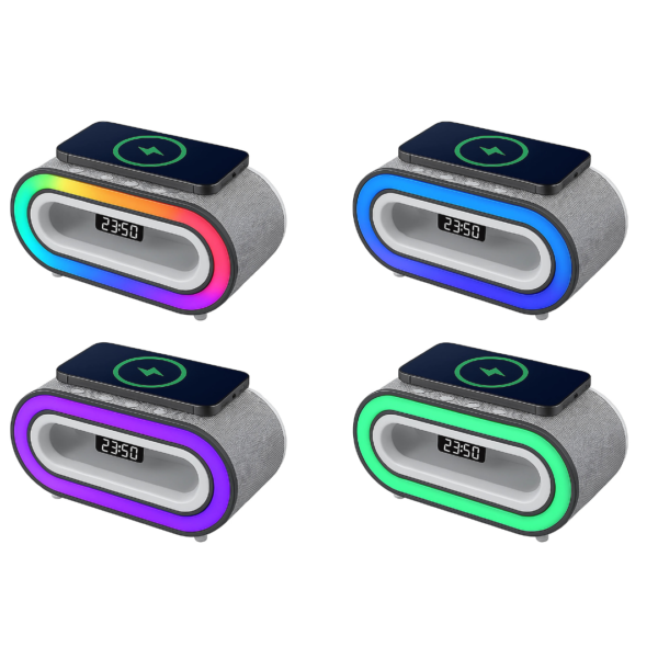 MDHL – Réveil LED avec Haut-Parleur Bluetooth 20W & Chargeur Qi – Image 4