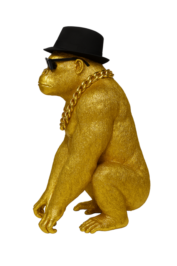Bongo Gold – Statue Gorille Doré XXL par Augustin Oro – Image 3