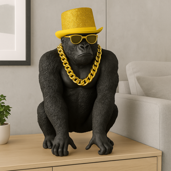 Bongo Gold – Statue Gorille Doré XXL par Augustin Oro – Image 16
