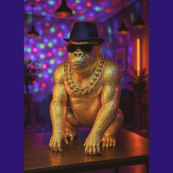Bongo Gold – Statue Gorille Doré XXL par Augustin Oro – Image 9