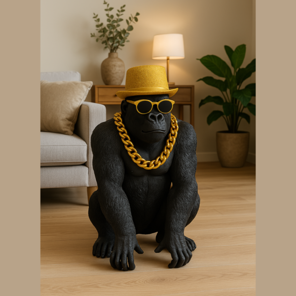 Bongo Gold – Statue Gorille Doré XXL par Augustin Oro – Image 14